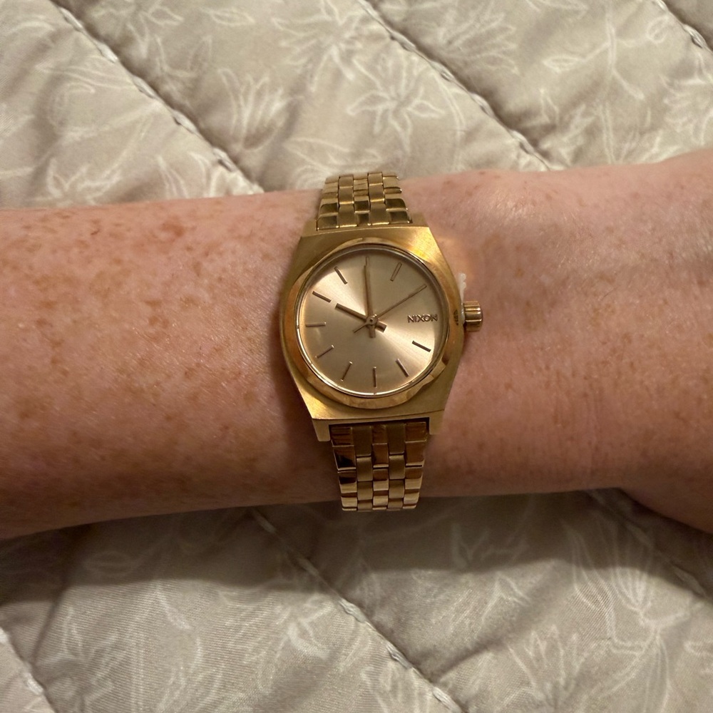 Nixon Rose Gold Tone Small Time Teller Watch